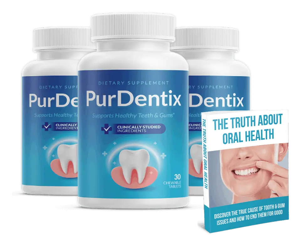 PurDentix natural dental supplement bottle for healthy teeth and gums